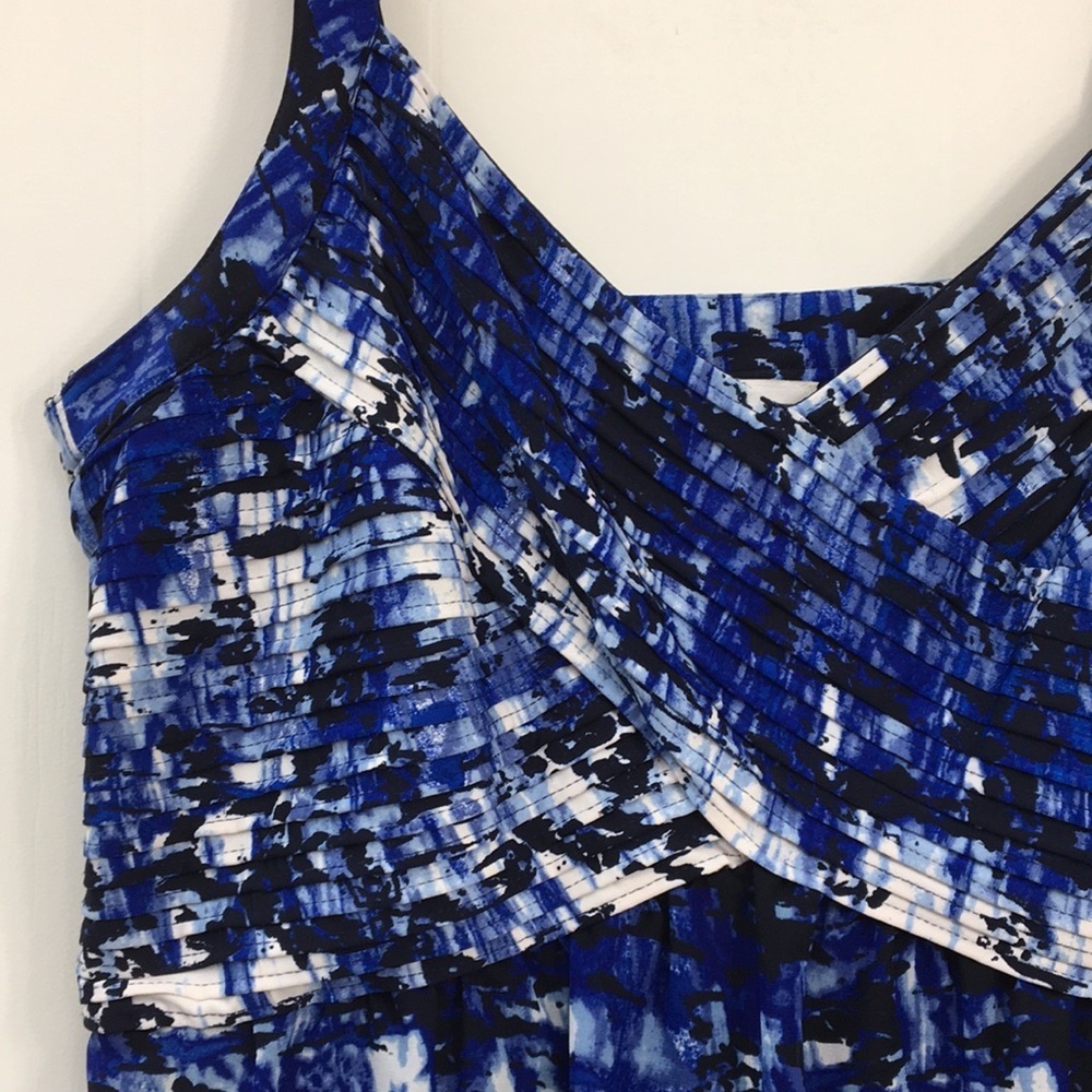 Bethany Strappy Sleeveless Midi Dress Blue and Black Abstract Pattern Size XXL - Picture 3 of 8